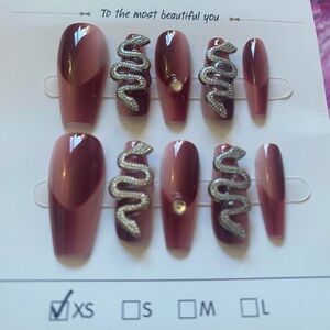 ✨10pcs Snake Design Press on nails set / custom nails / glue on nails